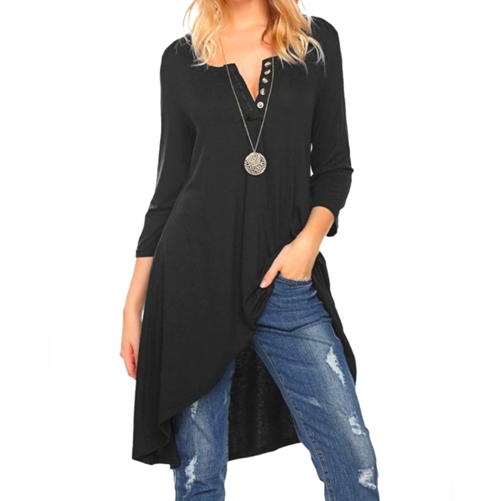 Elegant Black Women's Tunic Top
